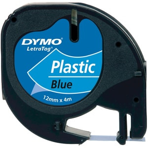 Dymo Lt Plastic Black On Blue Polyester Belgium Dymo Letratag 100T Letratag 100H S0721650
