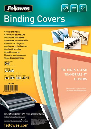 Fellowes 5375901 binding cover A4 Plastic PVC Transparent 100 pcs 5375901