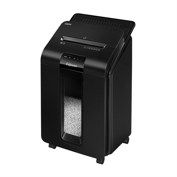 Fellowes Paper Shredder 100 Sheet Auto Feed Mini Cut Shredder AutoMax 100M Shred 4629301