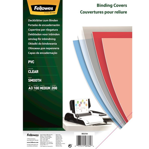 Fellowes 53764 binding cover A3 PVC Transparent 100 pcs 53764