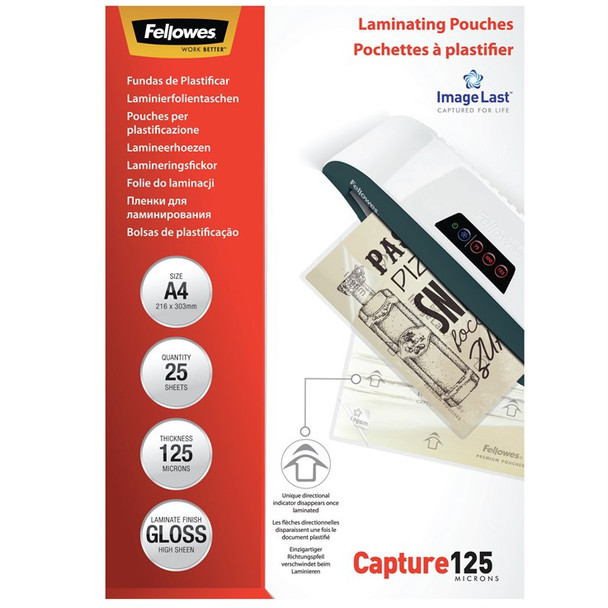 Fellowes ImageLast A4 125 Micron Laminating Pouch - 25 pack 5396301