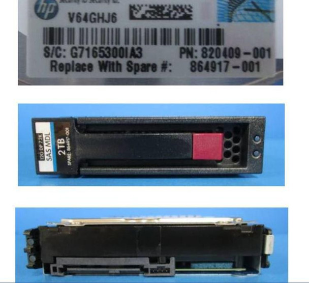 Hewlett Packard Enterprise 864917-001-RFB DRV HDD 2TB 12G 7.2K LFF SAS 864917-001-RFB