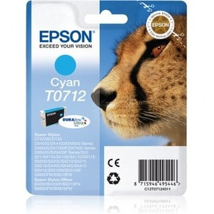 Epson Singlepack Cyan T0712 Durabrite Ultra Ink Standard Yield Cyan 5.5 Ml 1 PcS C13T07124012