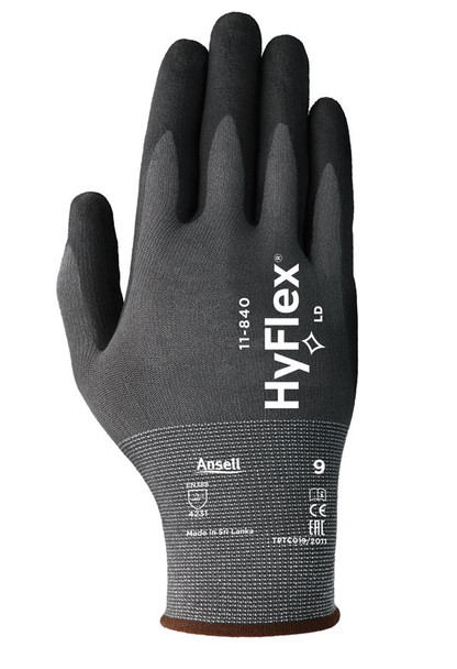 Ansell Hyflex 11-840 Glove Black Size M AN11-840M