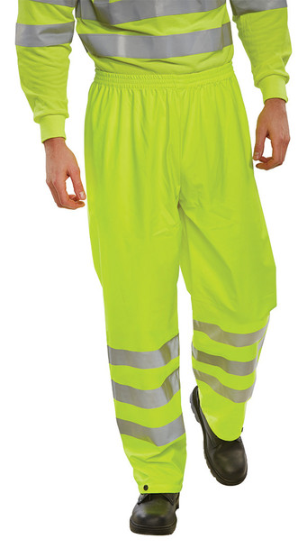 Beeswift Hi-Vis Pu Overtrousers Saturn Yellow Size XXXL PUT471SY3XL