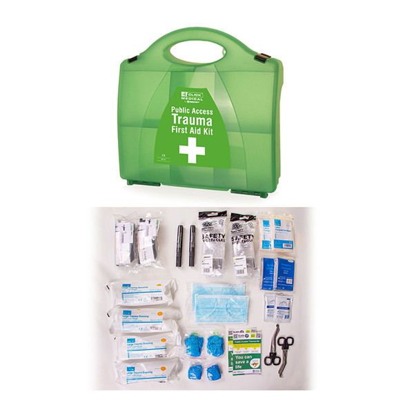 Click Medical Pact Public Access Trauma Kit In Box Green CM0180