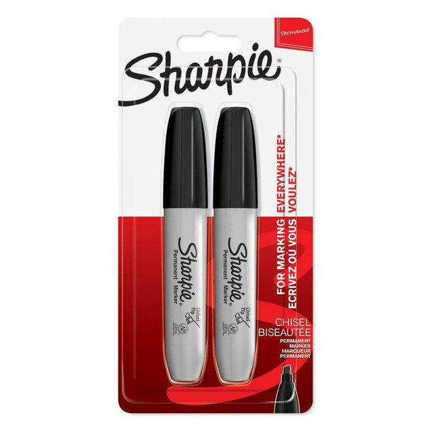 Sharpie 1986195 Ultra Fine Chisel Tip Black Permanent Pen Pack of 12 twin Bliste 1986195