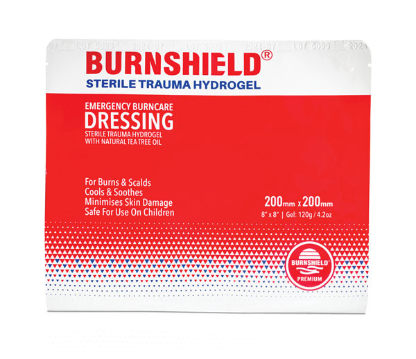 Burnshield Sterile Trauma Hydrogel Dressing 200mm X 200mm White/Red CM2333