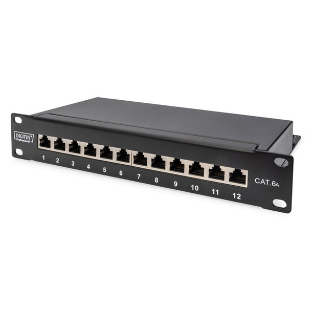 Digitus CAT 6A Patch Panel shielded 12-Port 1HE 10 black" DN-91612S-EA