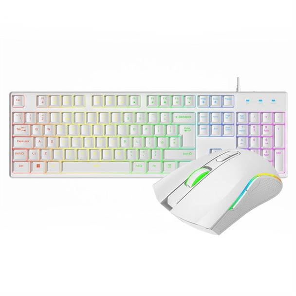 VIDA REBEL 2IN1 WHITE USB DESK KIT Keyboard Mouse Included Gaming QWERTY  Engl REBEL2IN1-WHT