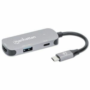Manhattan Usb-C Dock/Hub Ports X3: Hdmi Usb-A And Usb-C With Power Delivery 100W 190299