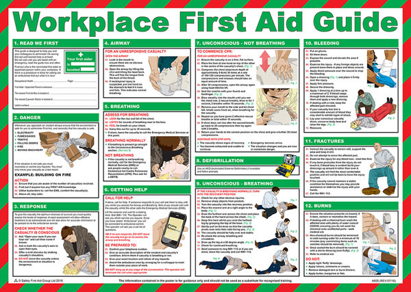 Click Medical Workplace First Aid Poster White CM1302