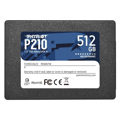 Patriot P210 Ssd 512Gb Sata 3 Internal Solid State Drive 2.5” P210S512G25