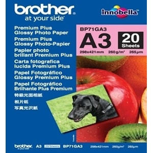 Brother A3 Glossy Paper. Finish Type: Gloss Media Weight: 260 G/M?? Paper Size: BP71GA3