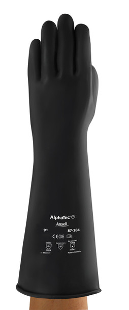 Industrial Latex Medium Weight 17" Gauntlet Black Size 8 ILMW1708