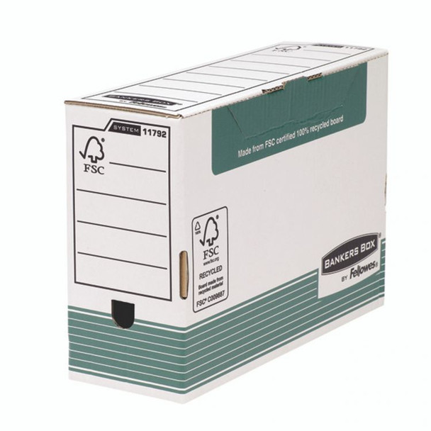 Bankers Box System 120 mm Folio Transfer File Green Pack of 10 1179201