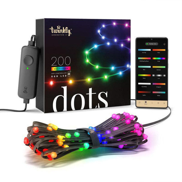 Twinkly TWD200STP-BEU Dots 200 Rgb Leds. Black Wire TWD200STP-BEU