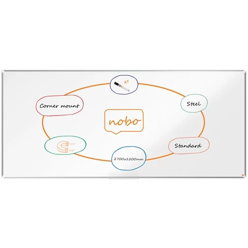 Nobo Premium Plus Steel Magnetic Whiteboard 2700x1200mm 1915164 1915164