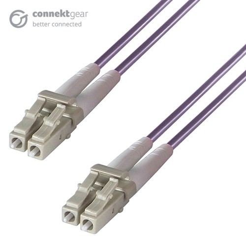 connektgear 1m Duplex Fibre Optic Multi-Mode Cable OM4 50/125 Micron LC to LC Pu 36-0010LCLC/P