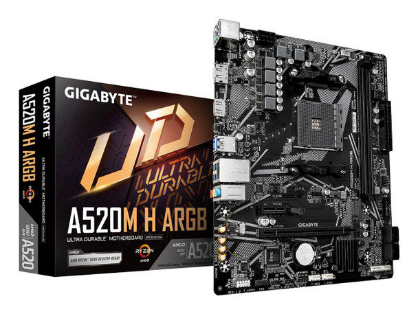 Gigabyte A520M H ARGB Motherboard - Supports Amd A520M H ARGB