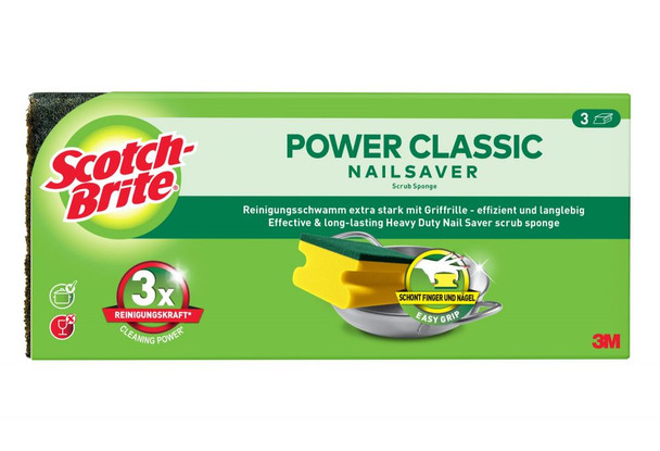Scotch-Brite Pack of 3 Classic Nail Saver Scrub Sponge 7100317691