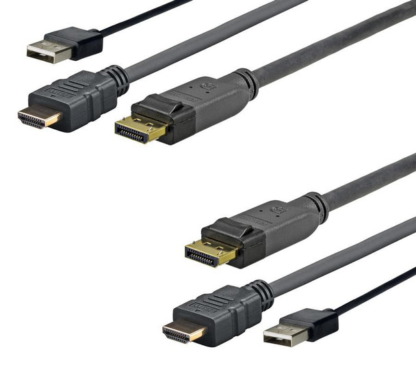 VivoLink PROHDMIUSBDP2 Pro HDMI+USB to DP 2 Meter PROHDMIUSBDP2