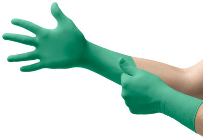 Ansell Touch N Tuff 92-605 Pf Nitrile Extended Cuff Green Size L AN92-605NL
