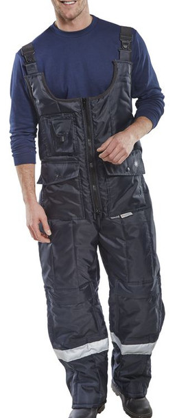 Beeswift Coldstar Freezer Bib Trousers Navy Blue Size M CCFBTNM