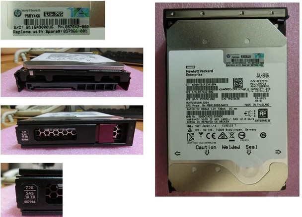 Hewlett Packard Enterprise 857646-S21-RFB HDD 10TB 6G 7.2K LFF SAS MDL 857646-S21-RFB