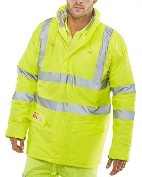 Beeswift Fire Retardant Hi-Vis Anti-Static Padded Jacket Saturn Yellow Size M CFRLR3456SYM