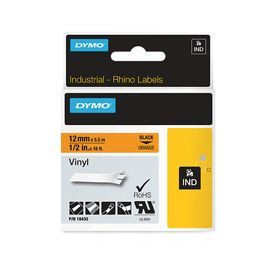 Dymo 18435 12mm Orange Vinyl Tape 18435