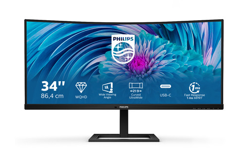 Philips E Line 346E2CUAE/00. Display Diagonal: 86.4 Cm 34" Display Resolution: 3 346E2CUAE/00