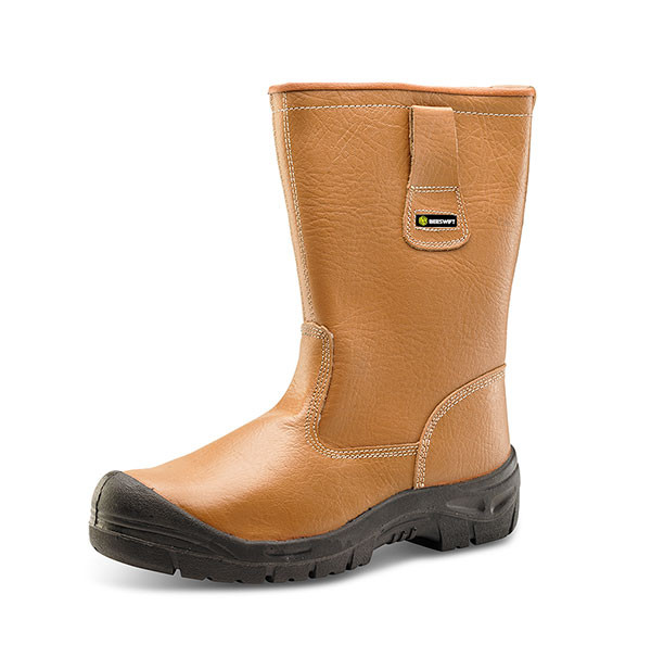 Beeswift Lined Rigger Boot With Scuff Cap Tan Size 8 RBLSSC08