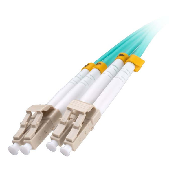 Cablenet 2.5m OM4 50/125 LC-LC Duplex Aqua LSOH Fibre Patch Lead PK 12 4LCLC2.5-12