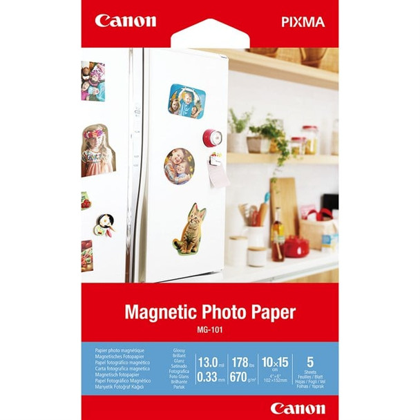 Canon MG-101 Magnetic Photo Paper 4x6 5 sheets" 3634C002
