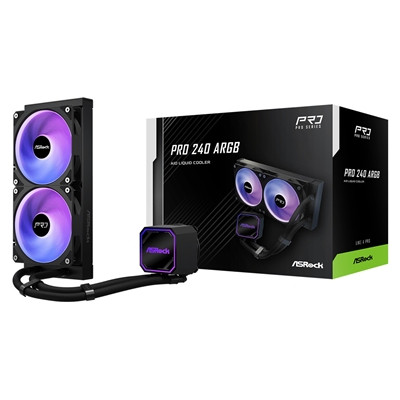Asrock Pro 240 Argb Aio Liquid Cpu Cooler 240Mm Radiator Dual 120Mm Pwm Fans Add 90-APRA24-BAAGA6