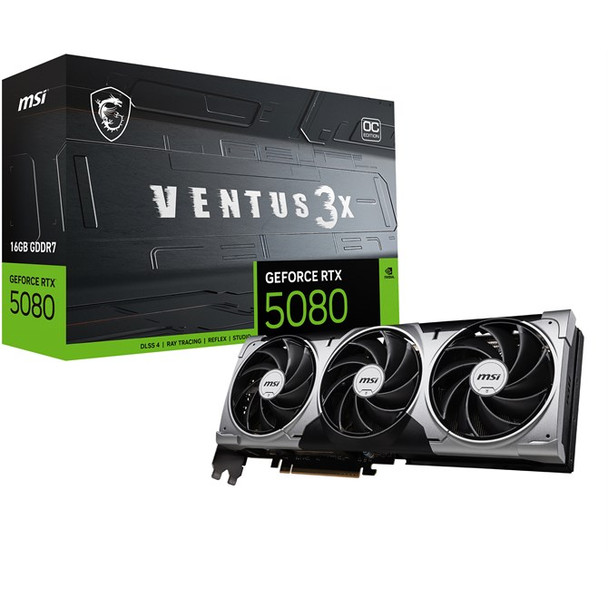 MSI VENTUS Geforce RTX5080 16G 3X OC NVIDIA Geforce RTX 5080 16 GB GDDR7 G5080-16V3C