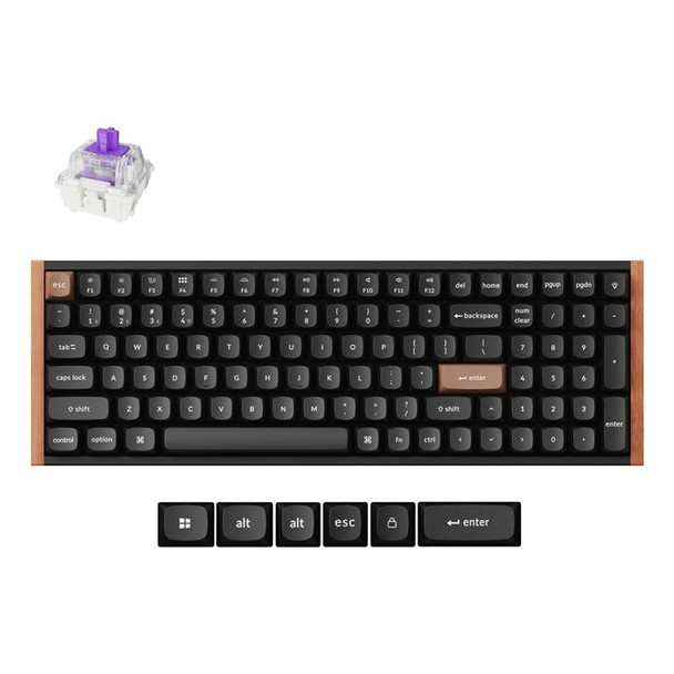 Keychron K4 HE keyboard Universal USB + RF Wireless + Bluetooth Black Wood K4H-F1-UK