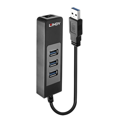 Lindy Electronics Lindy Usb 3.0 Hub And Gigabit Ethernet Converter. Host Interfa 43176