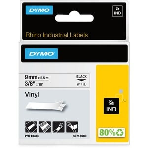 Dymo Ind Vinyl Labels Black On White Multicolour Vinyl40 80 ??C Ul 969 Dymo 18443