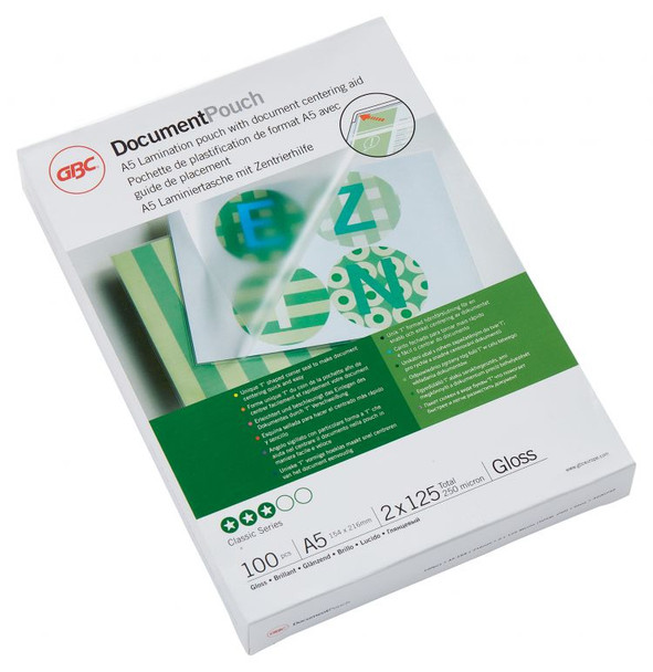 GBC 3200749 A5 Gloss Document Pouch 125 micron 100Pk 3200749