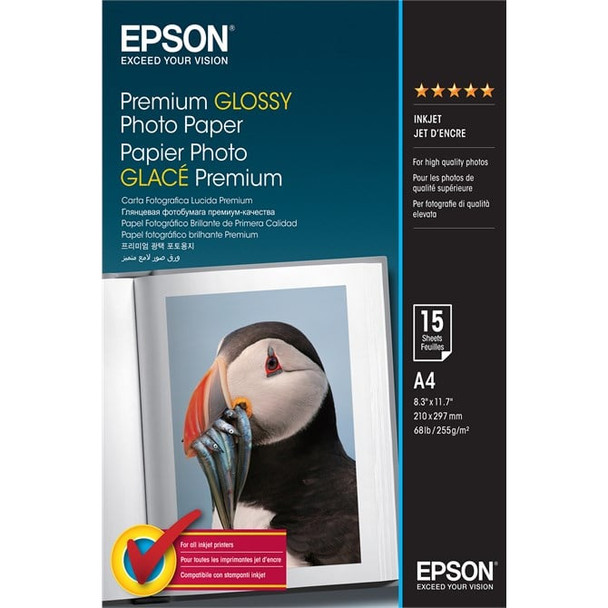 Epson Premium Glossy Photo Paper - A4 - 15 Sheets C13S042155