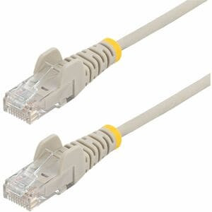 Startech 2 M Cat6 Cable Slim Cat6 Patch Cord Grey Snagless Rj45 Connectors Gigab N6PAT200CMGRS