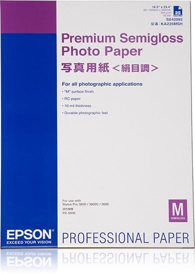 Epson Premium Semigloss Photo Paper DIN A2 250g/m? 25 Sheets C13S042093
