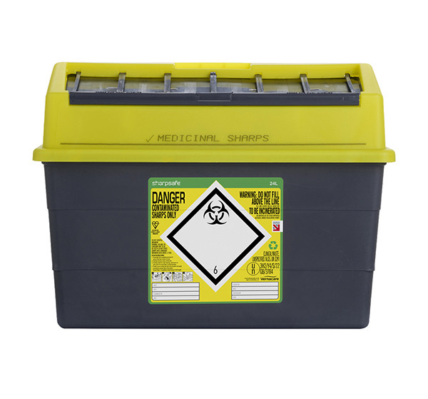 Sharpsafe Sharps Bin 24Ltr Yellow CM0648