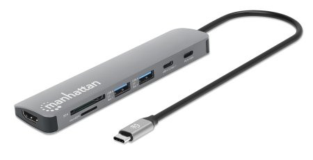 Manhattan Usb-C Dock/Hub With Card Reader Ports X5: Hdmi Usb-A X2 And Usb-C X2 W 190442