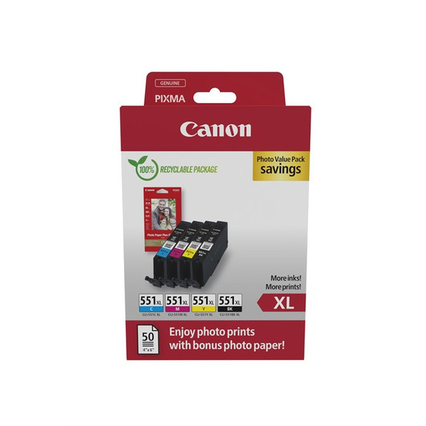 Canon 6443B008 ink cartridge 4 pcs Original High XL Yield Black Cyan Magenta Yel 6443B008