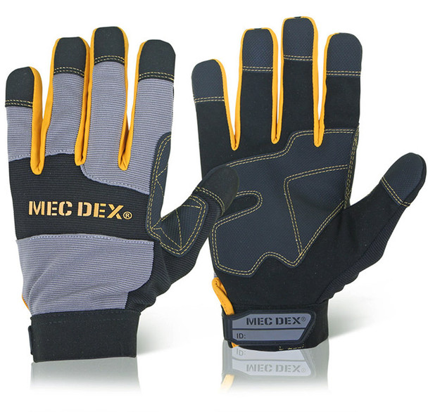Mecdex Work Passion Impact Mechanics Gloves Black/Grey Size M MECDY-713M