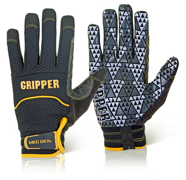 Mecdex Rough Gripper Mechanics Gloves Black Size L MECPR-741L