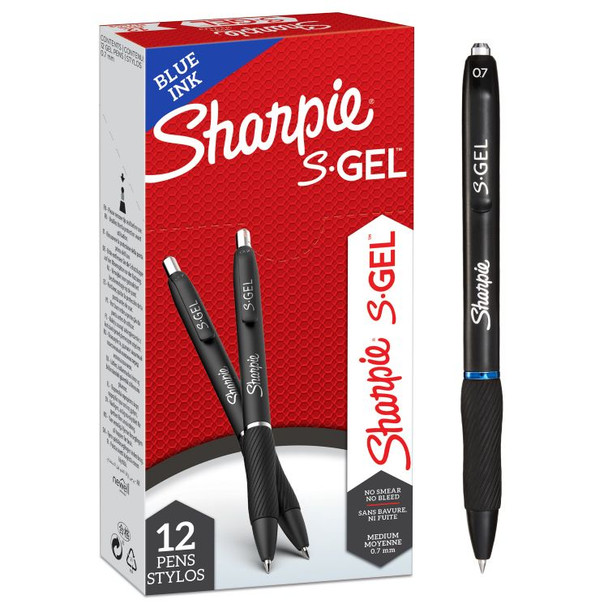 Sharpie 2136600 S-Gel Blue 0.7mm point Pen Pack of 12 2136600